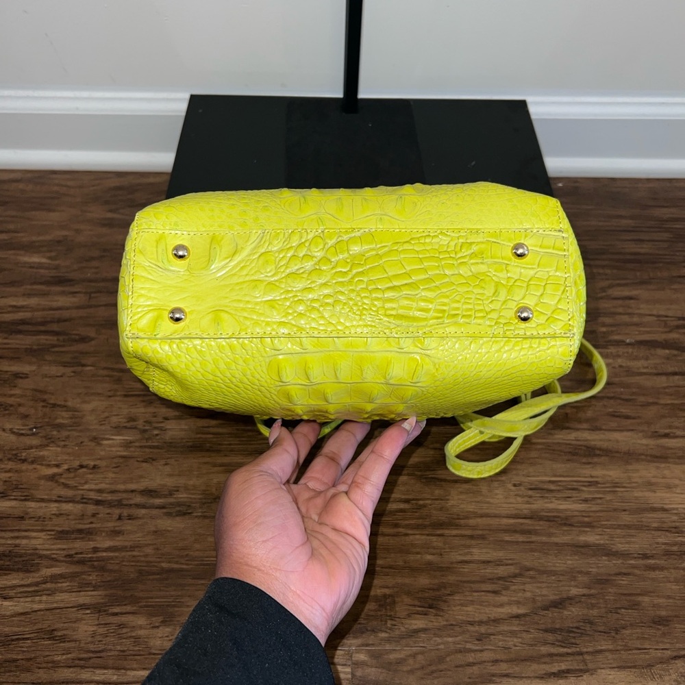 Brahmin Small Caroline Handbag/Crossbody in Neon Yellow - Picture 6 of 13